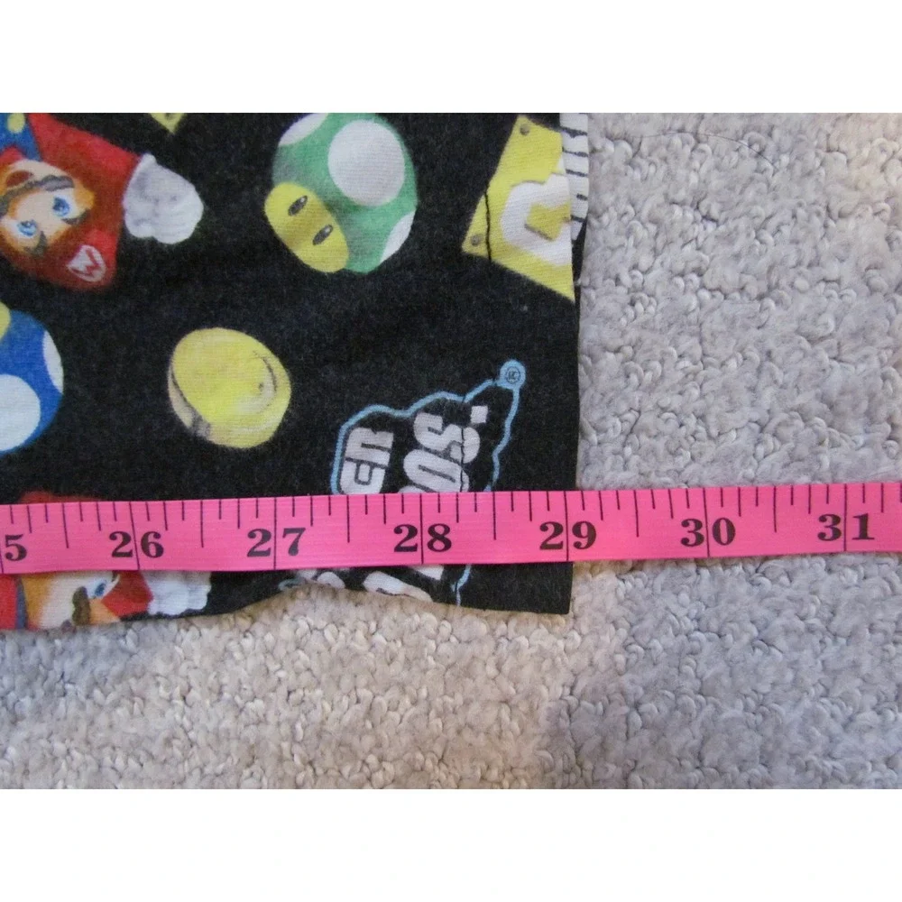 Nintendo Super Mario Bros Pajama Pants Lg Black Character Print Gamer Sleepwear